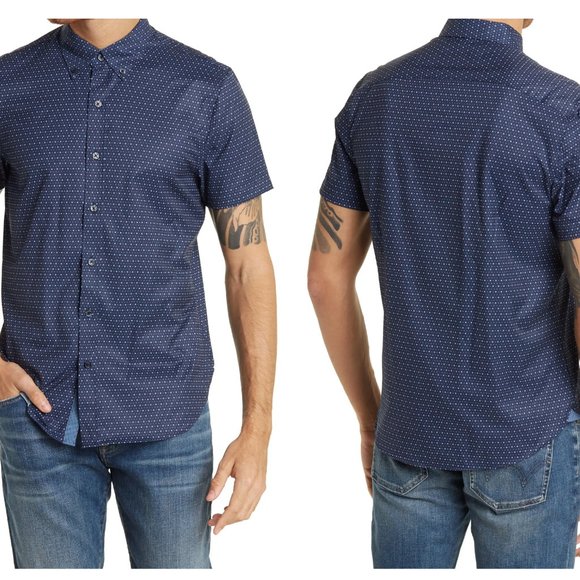 New with tags! Construct Men’s Microdot Short-Sleeve Button Down Shirt - Picture 9 of 9